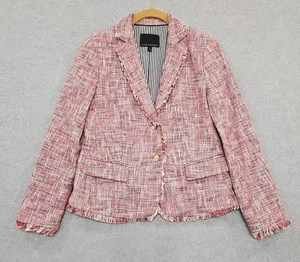 Chaqueta Blazer Banana Republic Mujer Talla 4 Rosa Tweed Multi Forrada Corta - Imagen 1 de 11