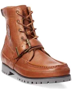 POLO RALPH LAUREN Ranger Tumbled Leather men's Boot COLOR BROWN SIZE 10D NIB - Picture 1 of 7