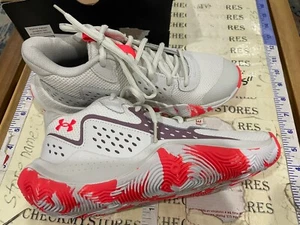 Under Armour Youth Jet 23 Basketball Athletic Shoes White Orange 3026635 Sz 6Y - Picture 1 of 9