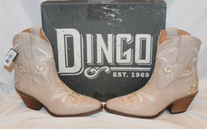 Dingo Primrose Embroidered Floral Snip Toe Cowboy Booties PINK SZ 7.5 NEW! - Picture 1 of 6