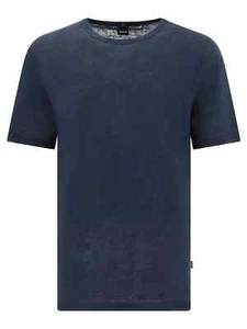 Hugo Boss Men'sSZ XL Tiburt Linen T-Shirt Short Sleeve Crew DarK Blue MSRP $118+ - Picture 1 of 2