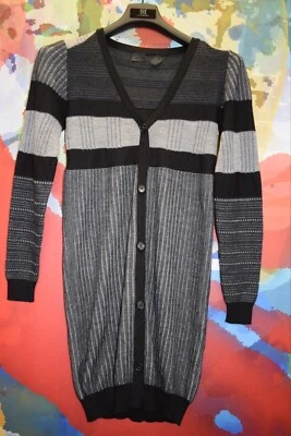 CÁRDIGAN DIESEL MUJER PUNTO LARGO JUMPER TALLA X-PEQUEÑO PRECIO DE VENTA SUGERIDO POR EL FABRICANTE 169 £ BOTONES A RAYAS NUEVO Foto 1 de 4
