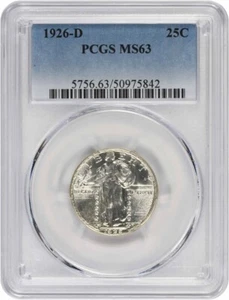 1926-D Standing Liberty Silver Quarter MS63 PCGS - Bild 1 von 2