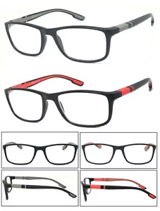 1 o 2 pares de gafas de lectura de marco cuadrado retro para hombre y mujer marco negro mate - Imagen 1 de 9