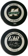 MICHIGAN WINGS K - WINGS OFFICIAL GAME PUCK IHL INGLASCO - CANADA 