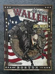 2023 Morgan Wallen 18x24 Original Concert Poster Boston Fenway Park August 18 - Picture 1 of 5