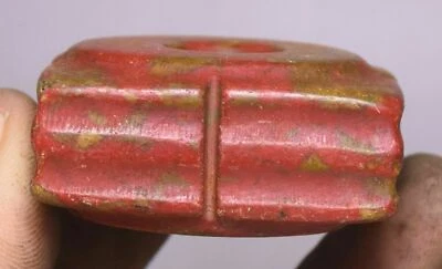 4,5 cm Antigua China Cultura Hongshan Rojo Turquesa Fengshui Yu Cong Yucong (Zong) Foto 1 de 4