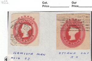 Canada: #U6 U11 2c 3c QV Cut Squares LOT (7) Various CDS Cancels Used (4 Scans) - Picture 1 of 4