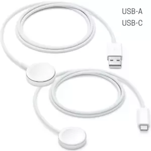 GENUINE APPLE MAGNETIC WATCH USB-C & USBC-A CHARGER CHARGING CABLE 1 METER - Picture 1 of 9