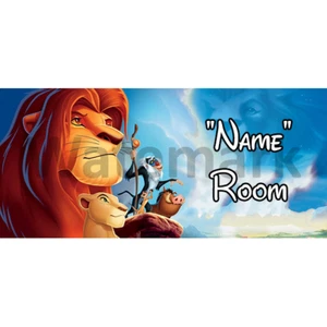 Insegna Porta Camera da Letto - Disney Re Leone Personalizzata Qualsiasi Nome/Testo (L3) - Foto 1 di 2