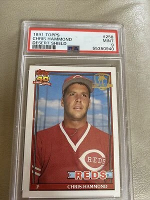1991 Topps Desert Shield #258 Chris Hammond PSA 9 REDS - Image 1 of 3