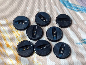8x moderne Knöpfe - Dunkelblau - 15mm - Blusenknöpfe, Puppenknöpfe - Bild 1 von 2