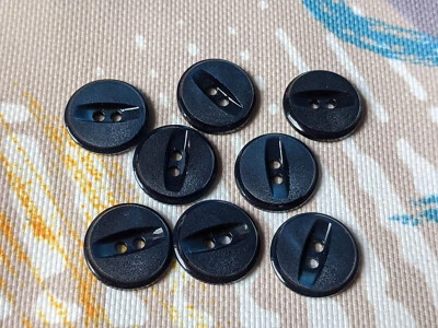 6x moderne Knöpfe - Dunkelblau - 15mm - Blusenknöpfe, Puppenknöpfe - Bild 1 von 2