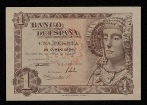 1948 Spain 1 Peseta - Pick 135a - SKU-CA1143 - Picture 1 of 2