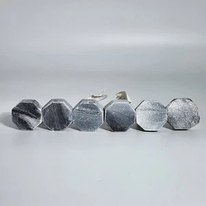 Home Decor Wholesale 6 Knob for Drawer Dresser Pulls Decorative Hexagon Gray - Picture 1 of 10