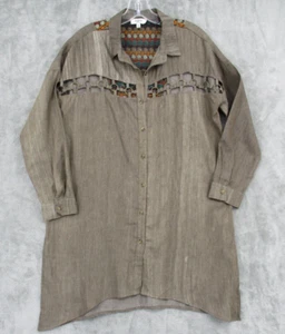Hayden Blouse Womens Small Tunic Bohemian Western Lightweight Button Down Brown - Picture 1 of 10