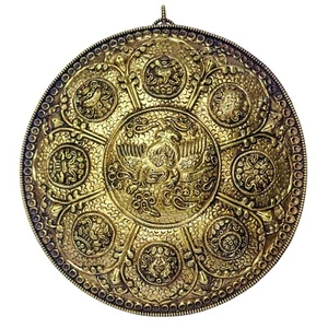 Metall Viel Glück Glück Wand Hänge Messing Tibetisch Nepal Buddhistisches Symbol Dekor - Bild 1 von 2