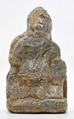 Antigua Estatuilla Ídolo Dios Ganesha Piedra Negra Original Antigua Tallada a Mano Foto 1 de 4