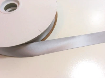 Shell Grey Double-Face Satin Ribbon 7/8 inch wide x 10 yards Offray Gray B44 - Image 1 of 4