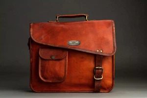 Gentlemen's Leather Bag Business Messenger Laptop Shoulder Briefcase Handbag - Picture 1 of 6