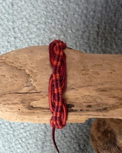 Pulsera Amistad Pulsera Surfista Algodón Rojo y Rojo Burdeos N°2 - Imagen 1 de 1