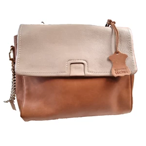 Colorado Two Tone Caramel Brown Leather Top Handle Shoulder Satchel Bag - Picture 1 of 6