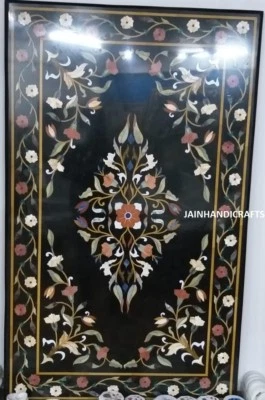 4'x2' Marble Center Table Top Multi Stones Mosaic Inlay Garden Home Interior jn - Image 1 of 4