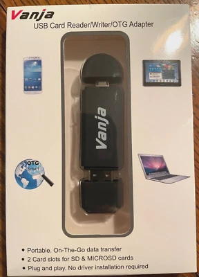 Vanja USB Card Reader / Writer / OTG Adapter - New in Box - - Image 1 of 3