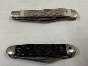 Lot of 2 Vintage 2-Blade Folding Knife Pocketknives Kabar 1018 U.S.A. & Unmarked - Picture 1 of 12