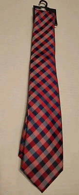 U.S. Polo Assn. Corbata clásica a cuadros azul roja a rayas para hombre nueva con etiquetas Foto 1 de 4