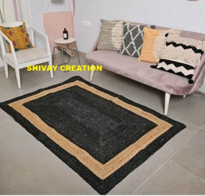 Teppich Landhaus Jute Handgewebt Rechteck Läufer Vorleger Juteteppich Bohotep... - Bild 1 von 4