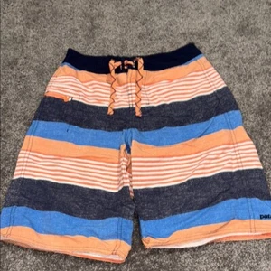 Patagonia Boys Striped Orange and Blue swim trunks Shorts boys size 10 wavefarer - Picture 1 of 8