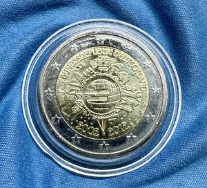 2 Euro Bundesrepublik 2012 A - 10 Jahre Euro-Währung - St uz - in Kapsel - Bild 1 von 2