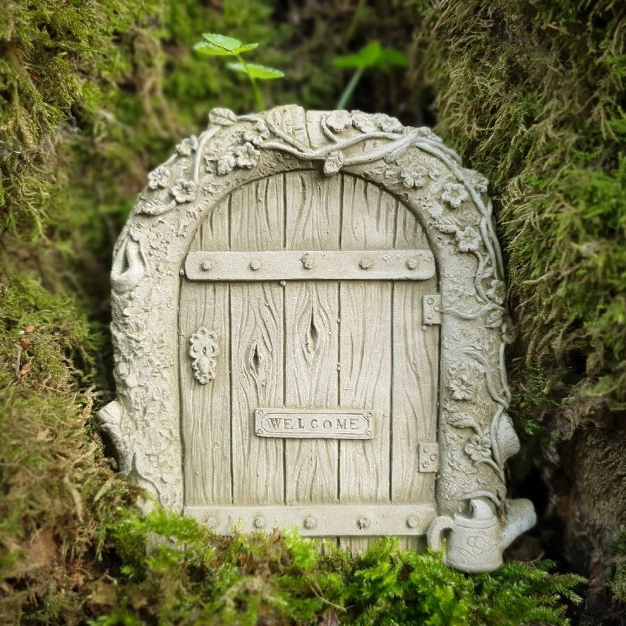 Mini Fairy Door Stone Plaque Statue Vintage Angel Garden Outdoor Ornament Gift - Image 1 of 1