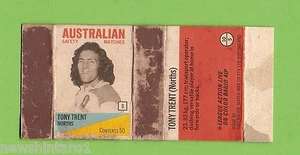 #D232.  1975 BRL NORTHS  RUGBY LEAGUE  MATCHBOX COVER #8 TONY TRENT - Picture 1 of 1
