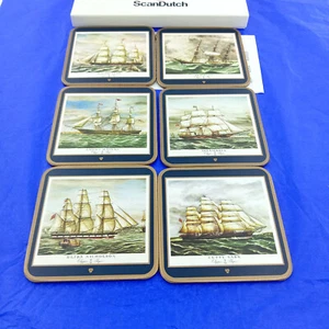 Vintage Pimpernel Tea Clipper Ships Nautical Sailing Boat 6 Coasters New in box - Picture 1 of 3