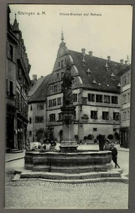 AK KITZINGEN a. M., KILIANS-BRUNNEN / RATHAUS / KINDER ungelaufen um 1900 - Bild 1 von 2