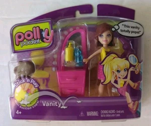 NUEVA Figura Muñeca Polly Pocket Stick N Play Vanity Lila 2011 Sin Abrir Original - Imagen 1 de 4