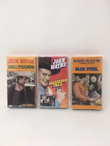 3 John Wayne New SEALED VHS Western Movies 1984 1985 Blue Steel Sagebrush Trail - Picture 1 of 12