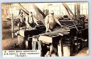 C.G. Conn Band Instrument Factory #9 Draw Bench Dept Indiana Photo Postcard A705 - Picture 1 of 2