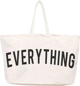 Canvas Tote Bag - Extra Large Shopping Beach Totes Bags Reusable Big Grocery Bag - Picture 1 of 27