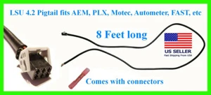8FT Pigtail LSU4.2 fit Bosch AEM Wideband O2 Sensor Harness LSU 4.2 Connector - Picture 1 of 1
