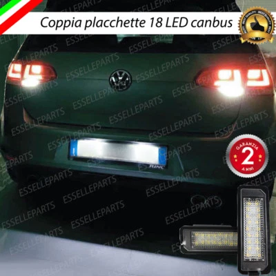 COPPIA PLACCHETTE LED TARGA 18 LED VW GOLF MK7 7 VII CANBUS ULTRALUMINOSI - Immagine 1 di 4