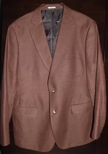 Peter Jackson Brown Linen Cotton Jacket Size 112R / 44R - Picture 1 of 12