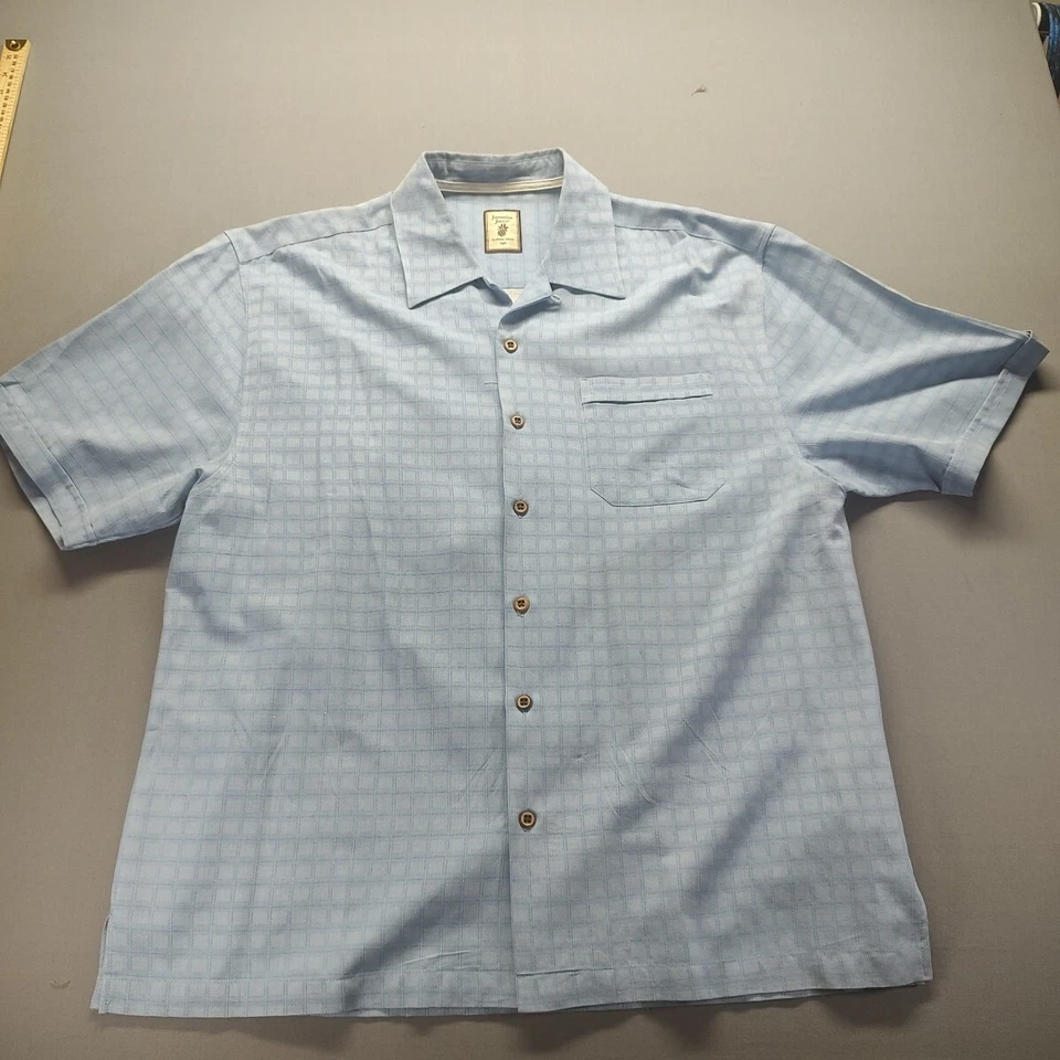Camisa para hombre Jamaica Jaxx manga corta 100 % seda azul talla XL Foto 1 de 4