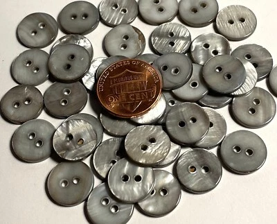 8 PCS Only Iridescent Dyed Gray Natural Abalone Shell MOP Buttons 13mm 1/2 13564 - Image 1 of 4