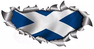 Large Size Single Metal Rip Open St Andrews flag Sticker 4X4 Race Car Truck Van - Picture 1 of 1