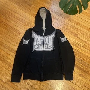 Vintage Y2K Medium Tapout MPS Full Zip UFC MMA Embroidered Distressed Hoodie - Bild 1 von 10