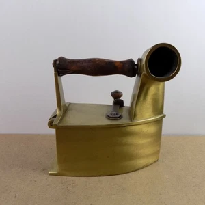 Antique Brass Box Coal Iron Charcoal Sad Iron - Picture 1 of 11
