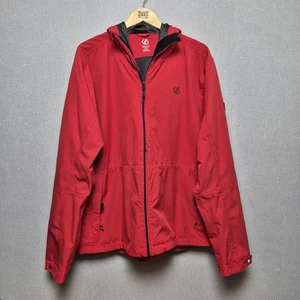 Dare 2b Jacket Mens Size 3 XL Red Waterproof Hood Lined Full Zip Hiking - Picture 1 of 10